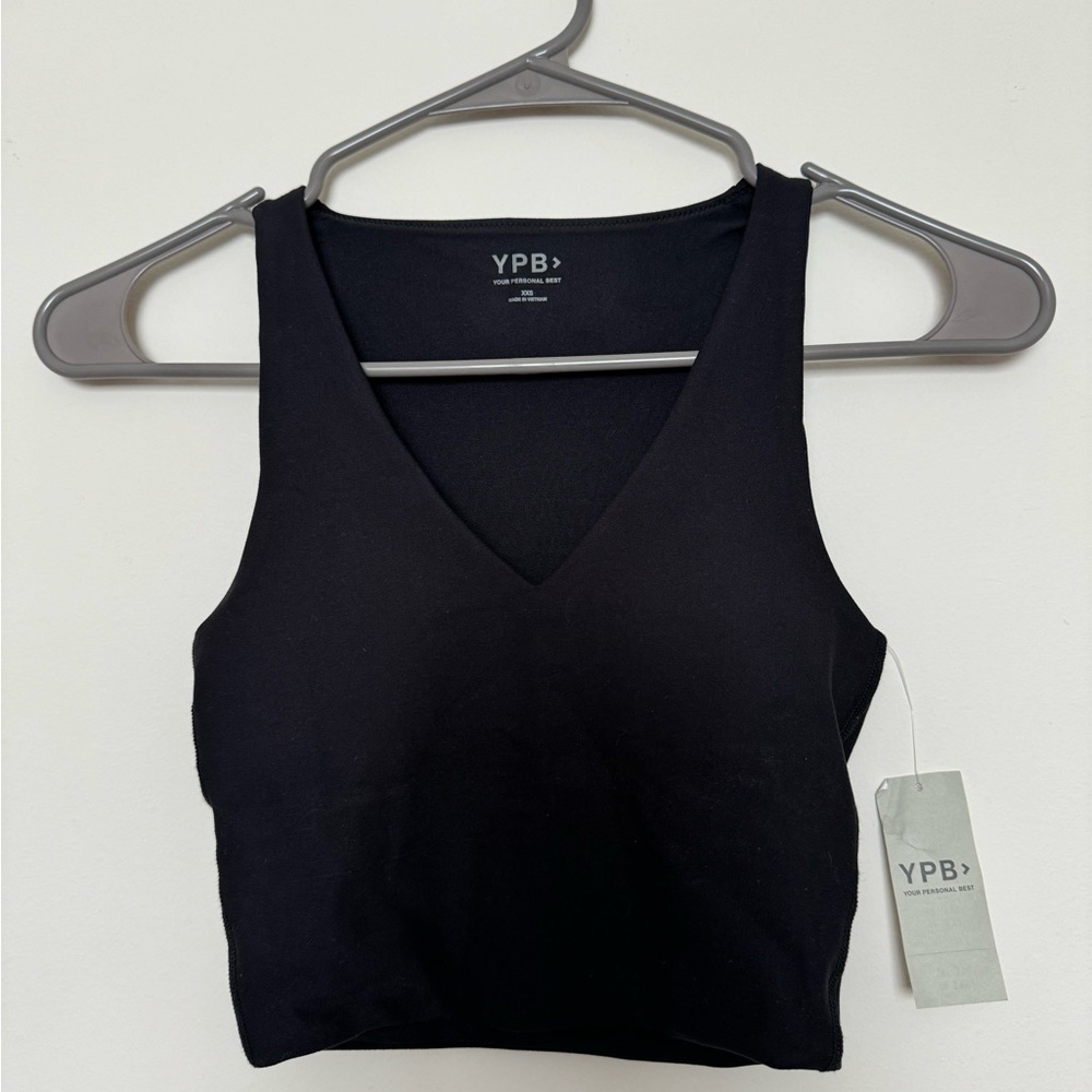 NWT Abercrombie & Fitch Women’s Black V-Neck Crop Tank Top XXS
